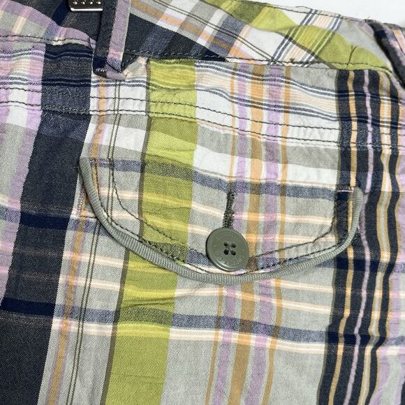 Womens Y2K Mossimo Madras Plaid Bermuda Shorts Size 9 Preppy Low Rise Multicolor - Picture 8 of 8